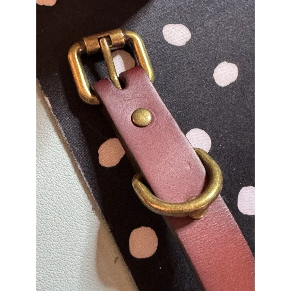 NIP TagLock Genuine Leather Brown Dog Collar AirTag Holder Tracking Buckle
